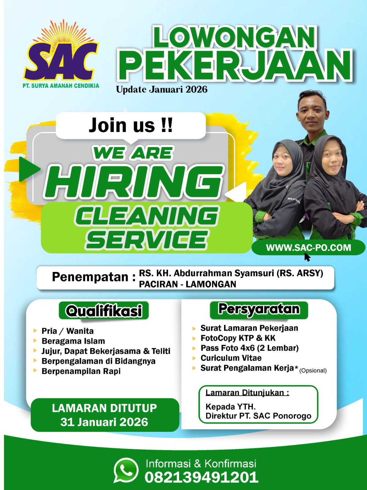 Foto: LOKER PT. SURYA AMANAH CENDEKIA