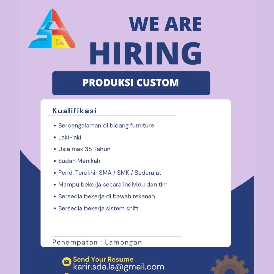 Foto: LOKER PT. SENTOSA DJAYA ABADI