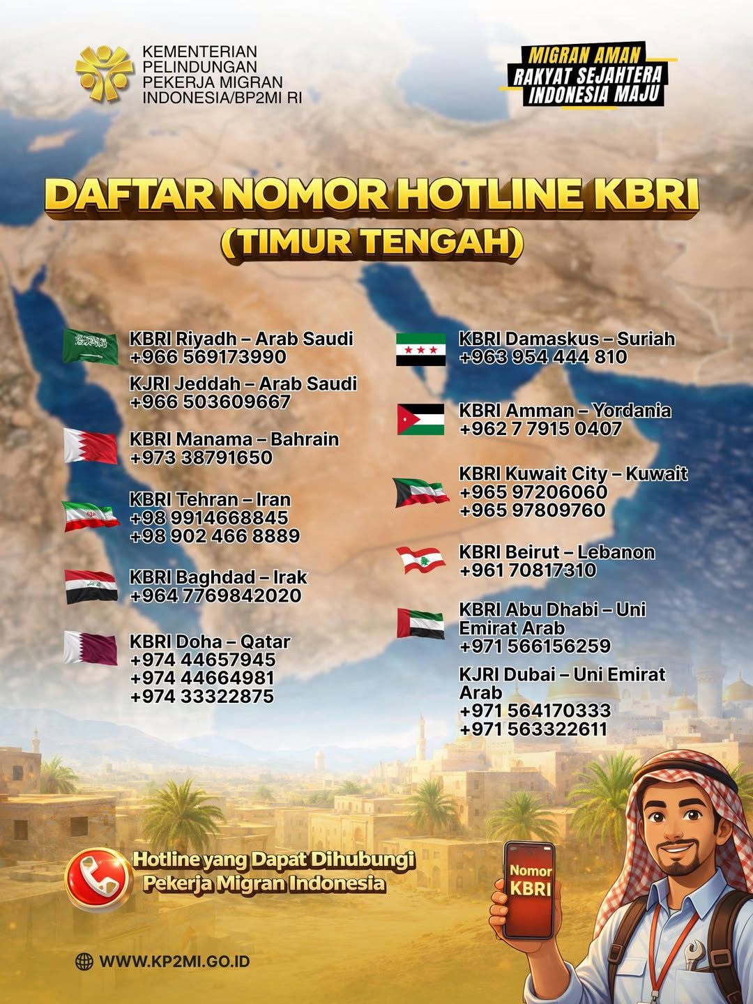 Foto: PMI DI TIMUR TENGAH, SIMPAN NOMOR INI!