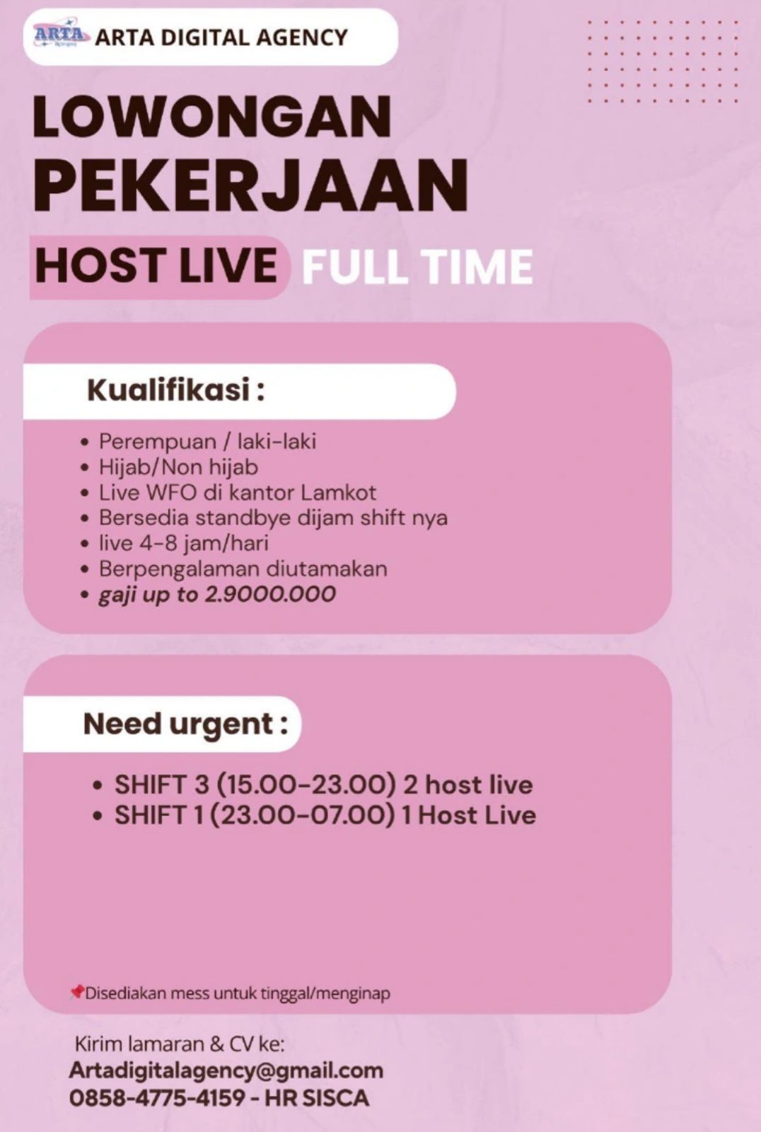 Foto: LOKER ARTA DIGITAL AGENCY