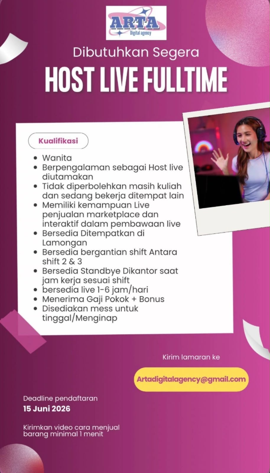 Foto: LOKER ARTA DIGITAL AGENCY