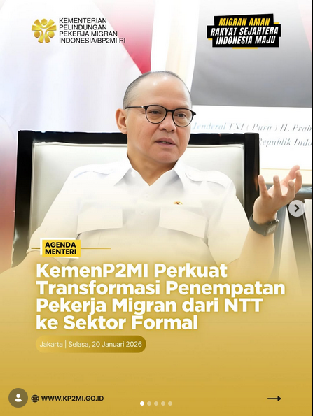 Foto: KEMENP2MI PERKUAT TRANSFORMASI PENEMPATAN PEKERJA MIGRAN DARI NTT KE SEKTOR FORMAL