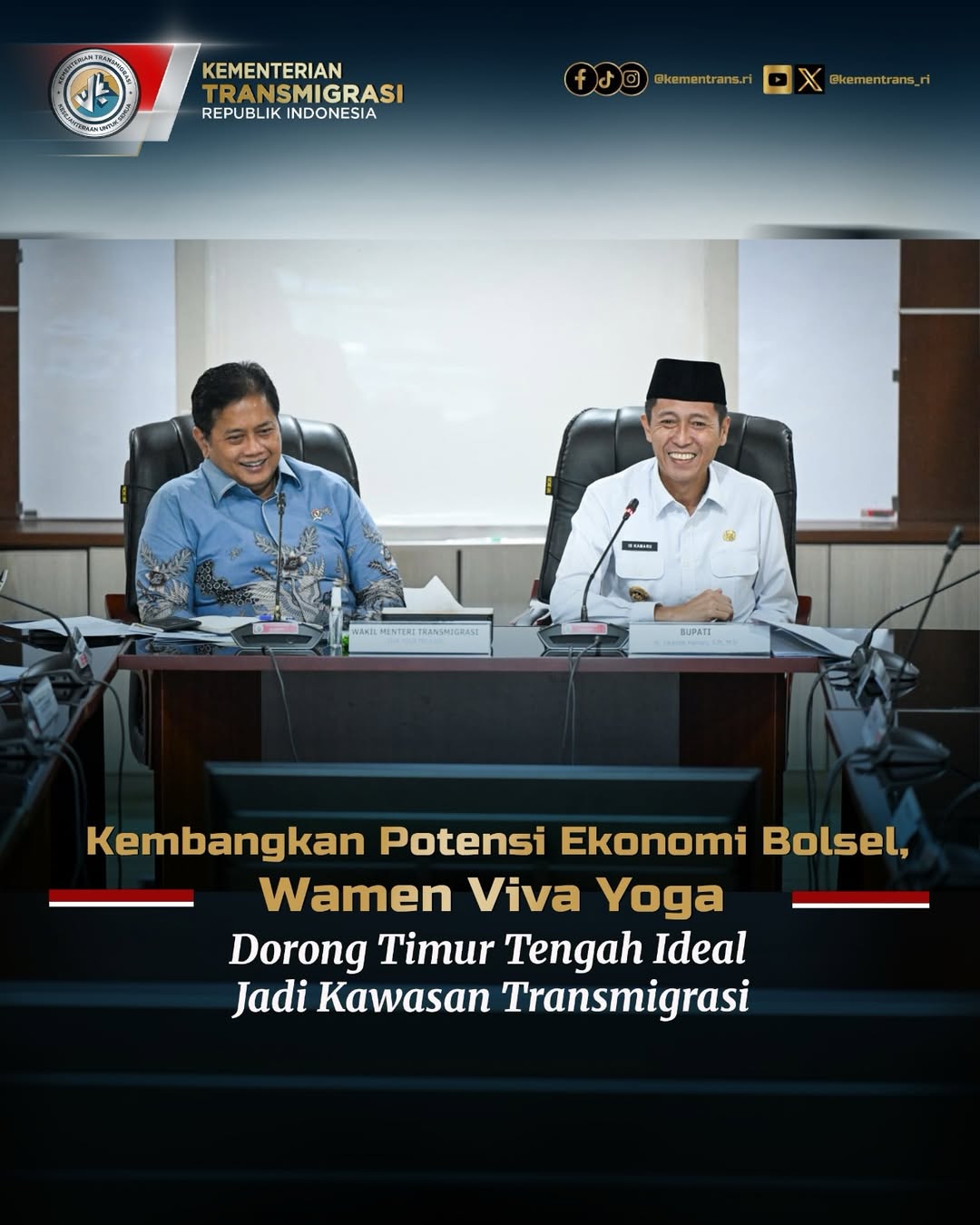 Foto: KEMBANGKAN POTENSI EKONOMI BOLSEL, WAMEN VIVA YOGA DORONG TIMUR TENGAH IDEAL JADI KAWASAN TRANSMIGRASI