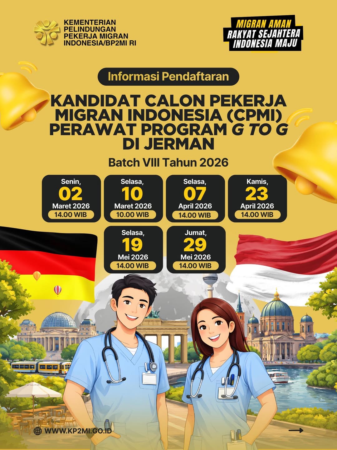 Foto: INFO PENDAFTARAN KANDIDAT CPMI PERAWAT PROGRAM G TO G JERMAN