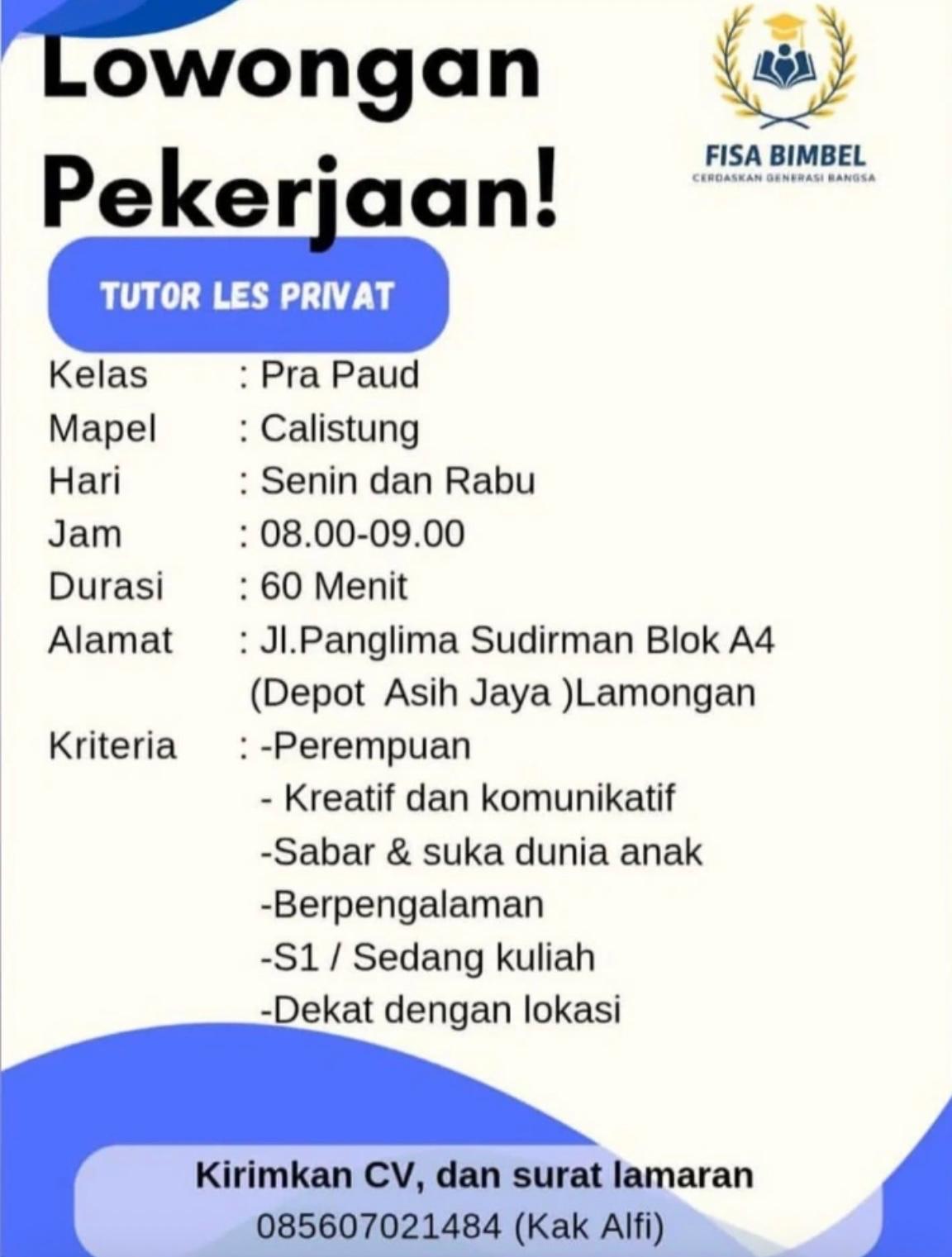 Foto: LOKER FISA BIMBEL