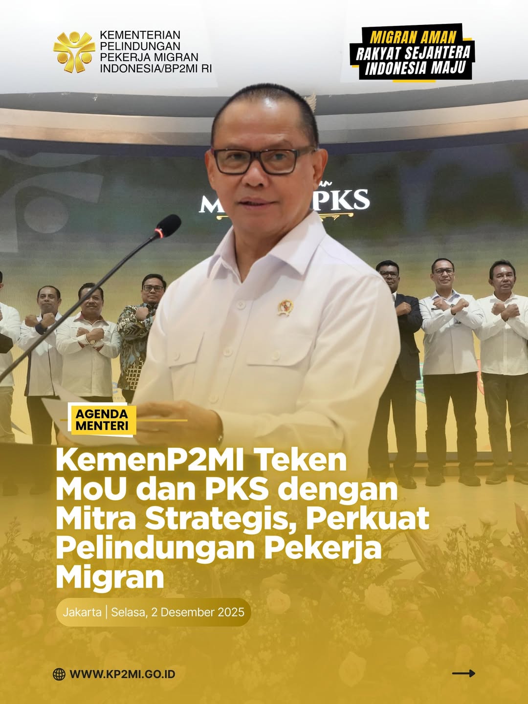 Foto: KEMENP2MI TEKEN MOU DAN PKS DENGAN MITRA STRATEGIS, PERKUAT PELINDUNGAN PEKERJA MIGRAN