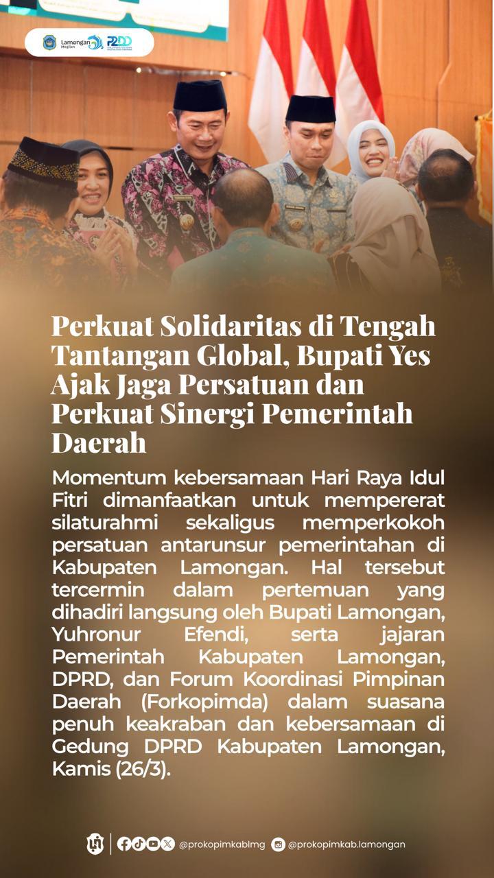 Foto: PERKUAT SOLIDARITAS DI TENGAH TANTANGAN GLOBAL, BUPATI YES AJAK JAGA PERSATUAN DAN PERKUAT SINERGI PEMERINTAH DAERAH