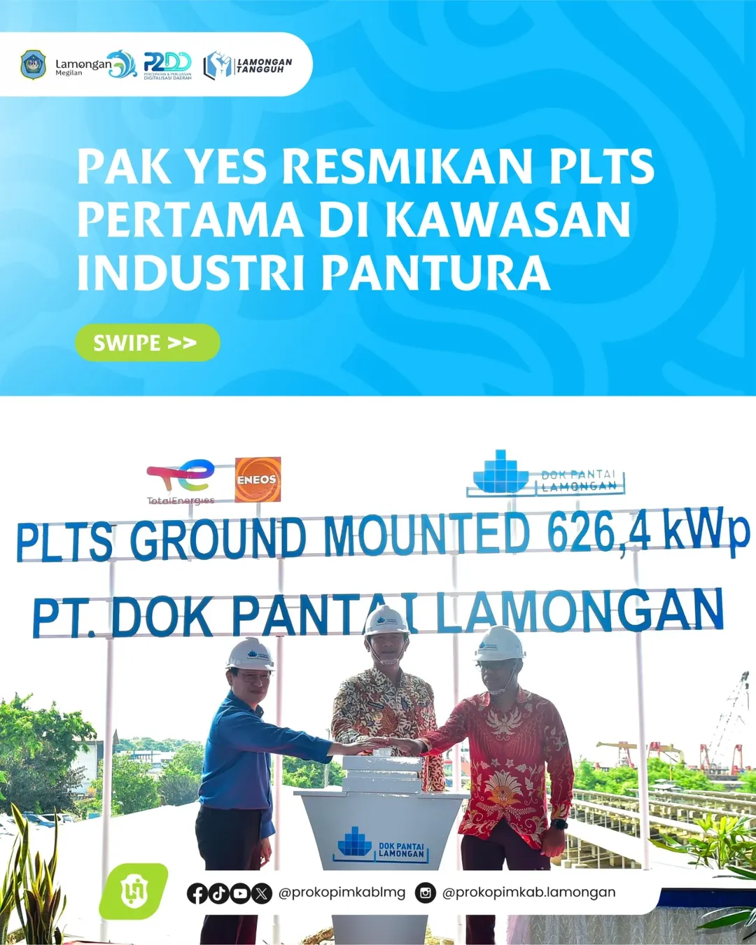 Foto: PAK YES RESMIKAN PLTS PERTAMA DI KAWASAN INDUSTRI PANTURA
