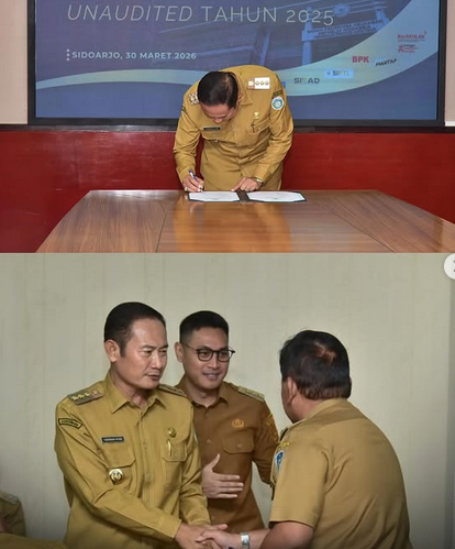 Foto: PEMKAB LAMONGAN SERAHKAN LKPD UNAUDITED 2025, PERKUAT TRANSPARANSI DAN AKUNTABILITAS KEUANGAN DAERAH