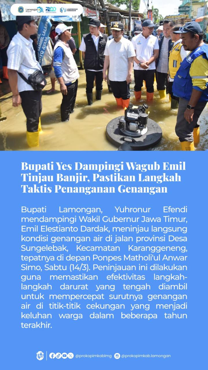 Foto: BUPATI YES DAMPINGI WAGUB EMIL TINJAU BANJIR, PASTIKAN LANGKAH TAKTIS PENANGANAN GENANGAN