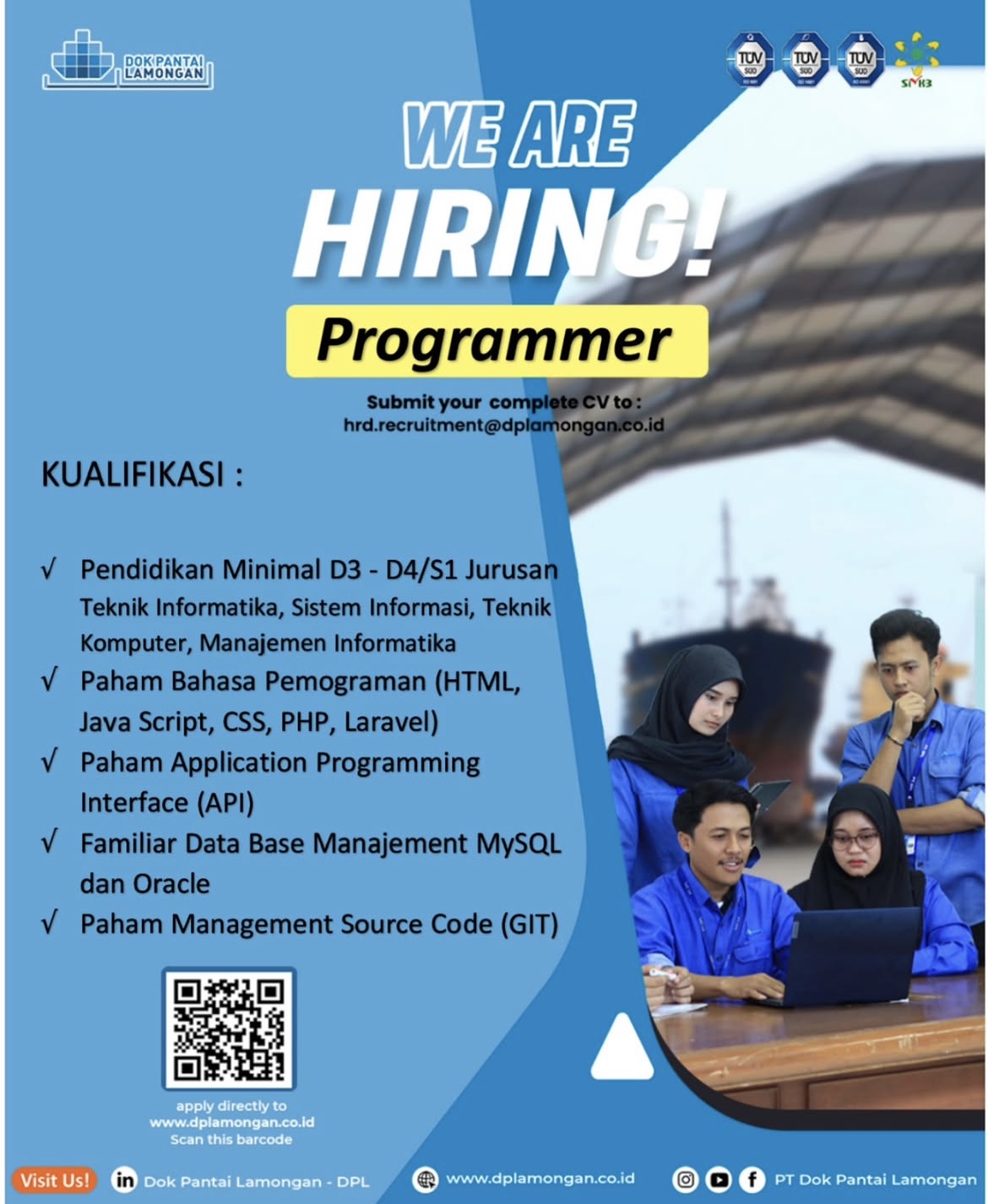 Foto: LOKER PT. DOK PANTAI LAMONGAN