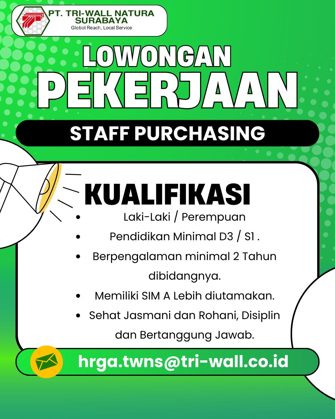 Foto: LOKER PT. TRI-WALL NATURA SURABAYA