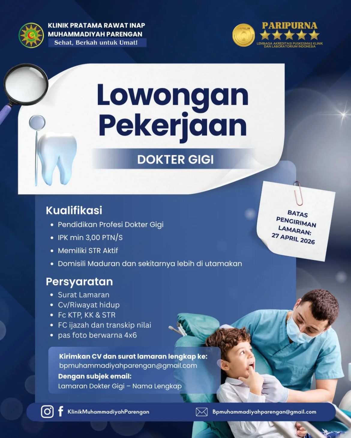 Foto: LOKER KLINIK MUHAMMADIYAH PARENGAN