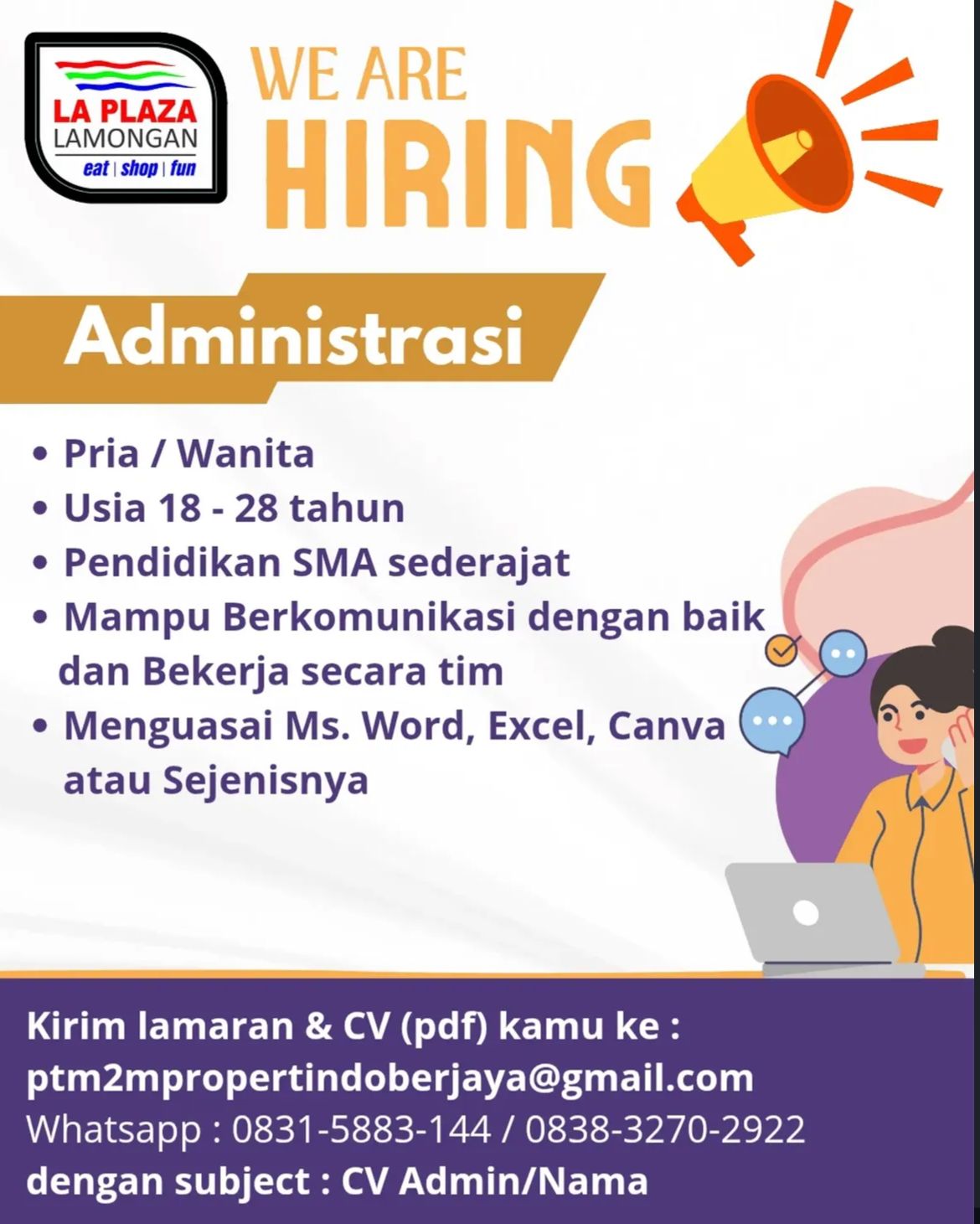 Foto: LOKER LA PLAZA LAMONGAN