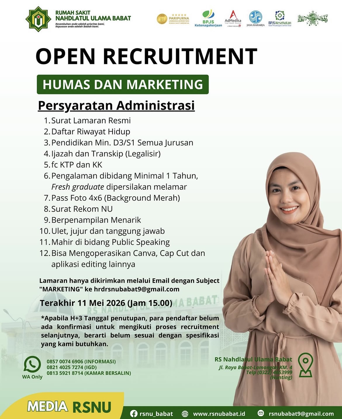 Foto: LOKER RS NU BABAT