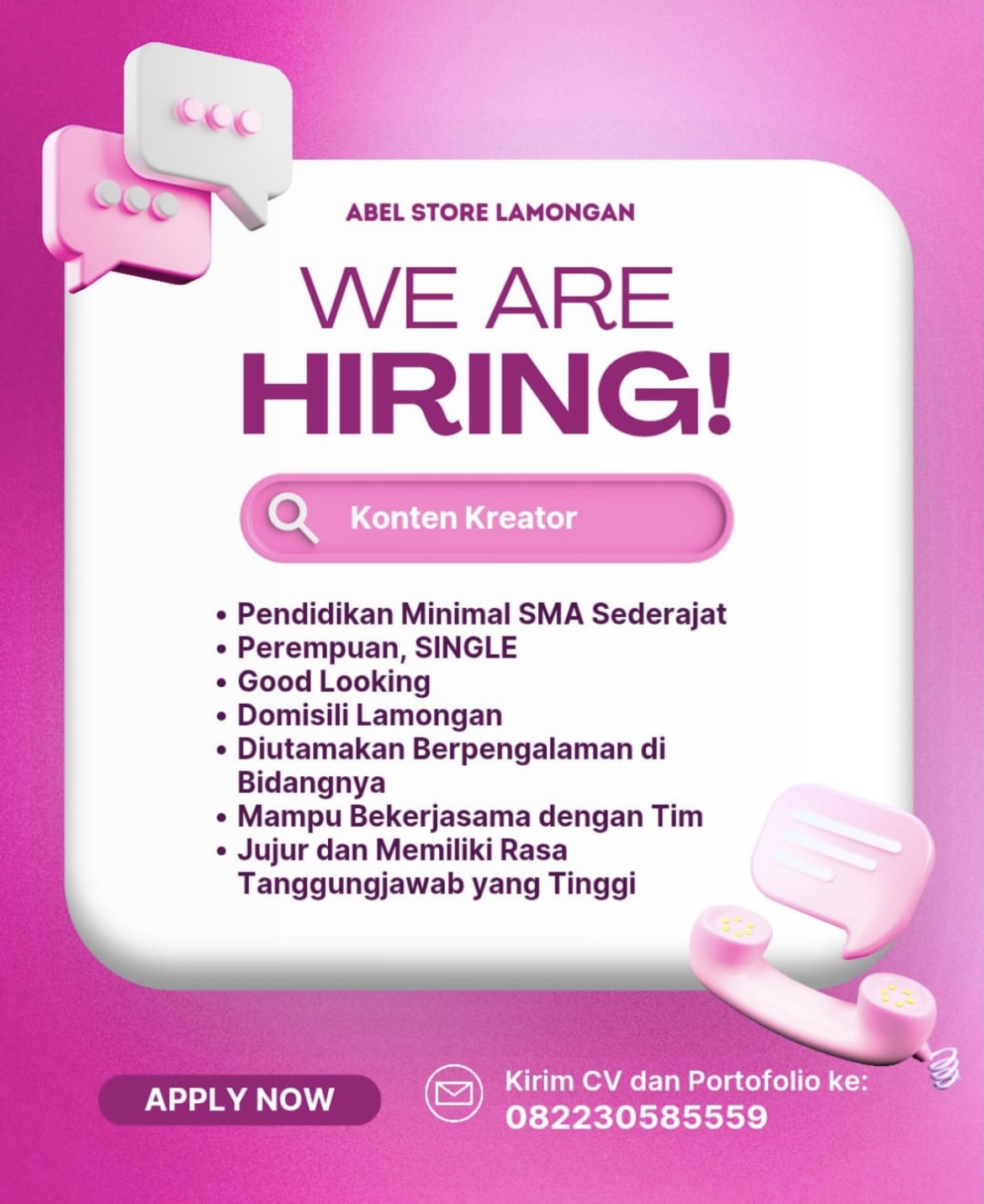 Foto: LOKER ABEL STORE LAMONGAN