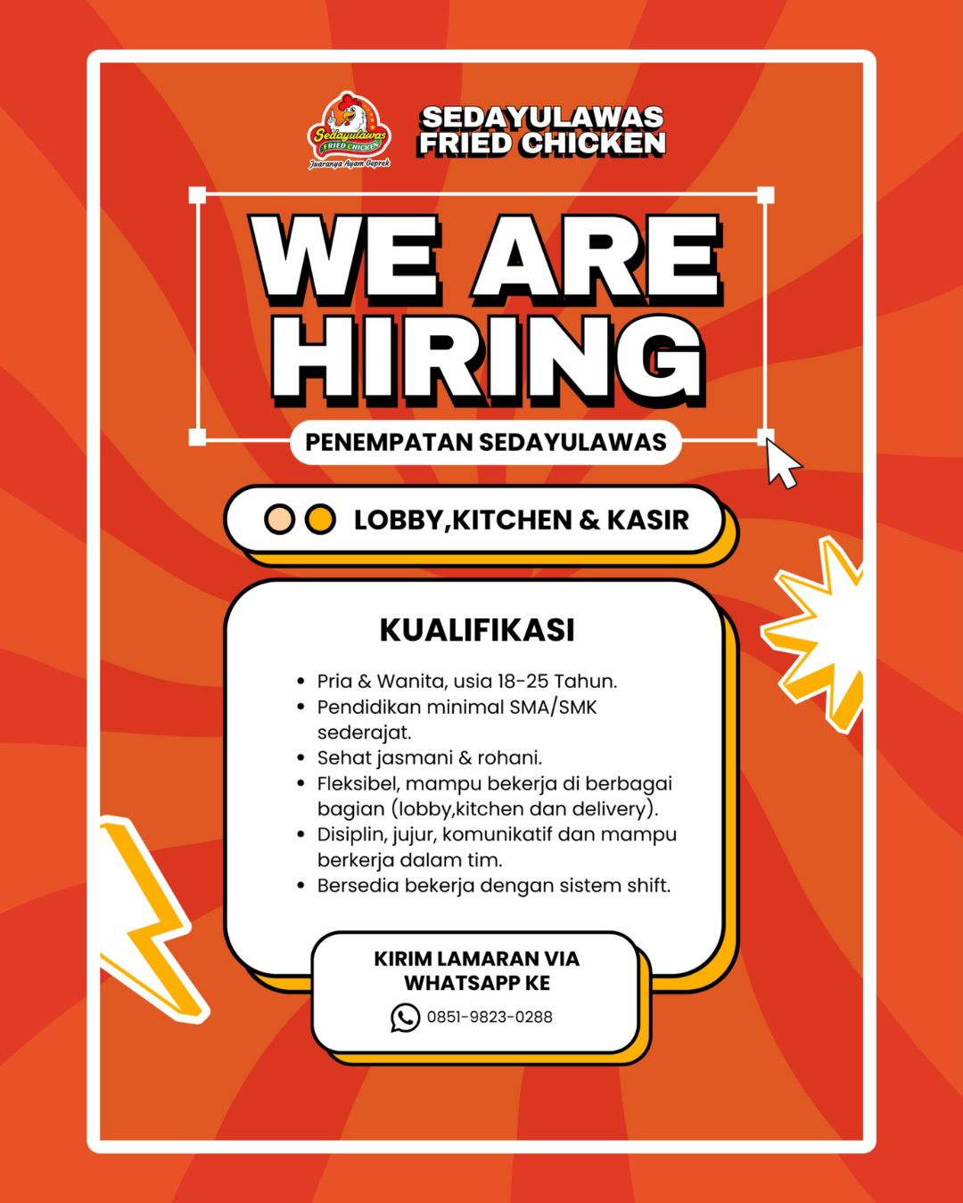 Foto: LOKER SEDAYULAWAS FRIED CHICKEN