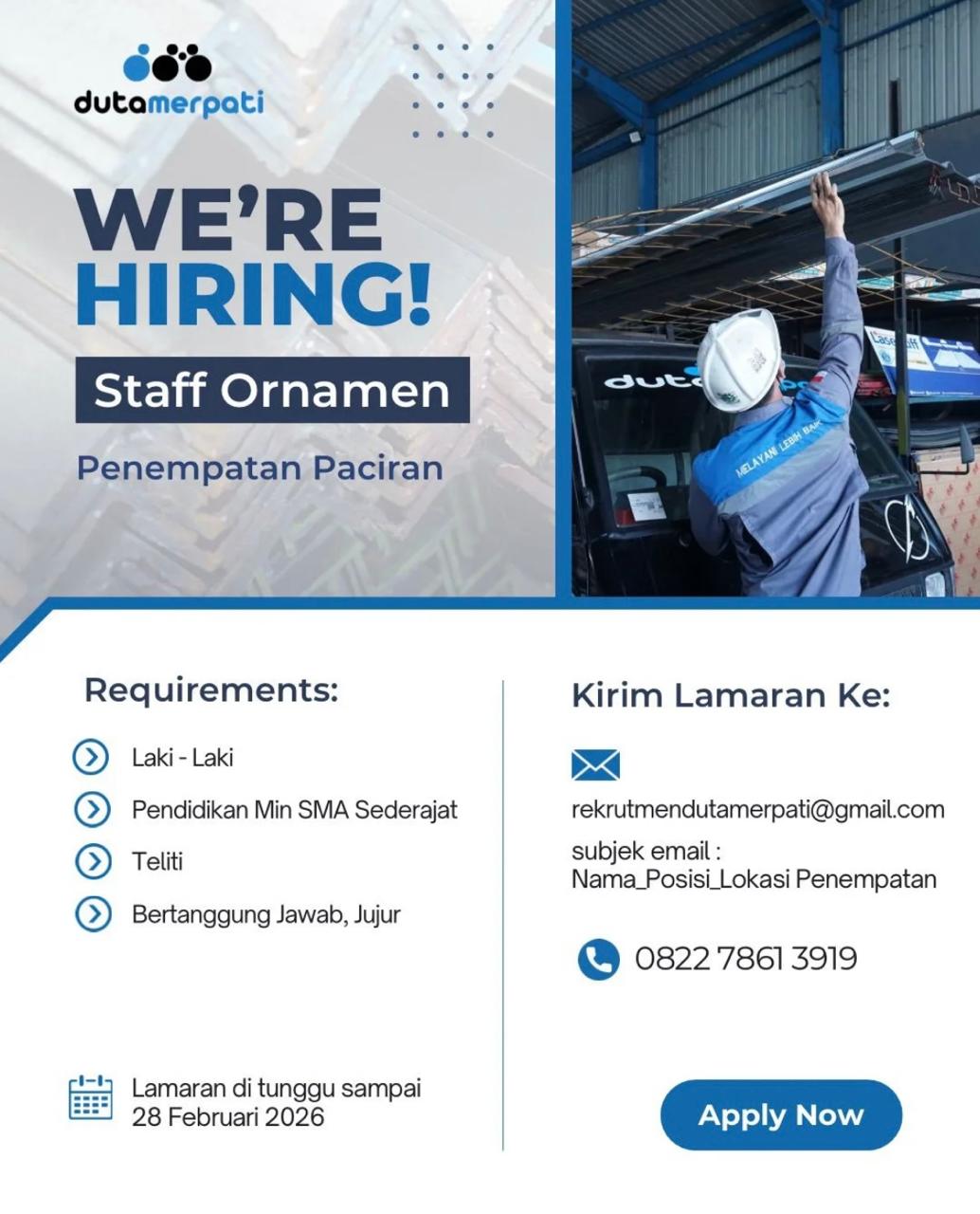 Foto: LOKER DUTA MERPATI