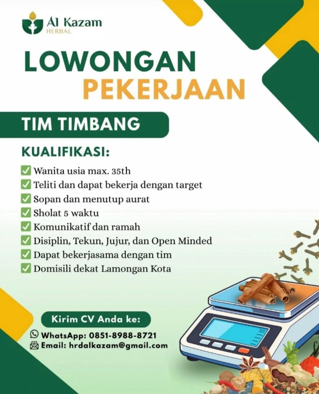 Foto: LOKER AL KAZAM HERBAL