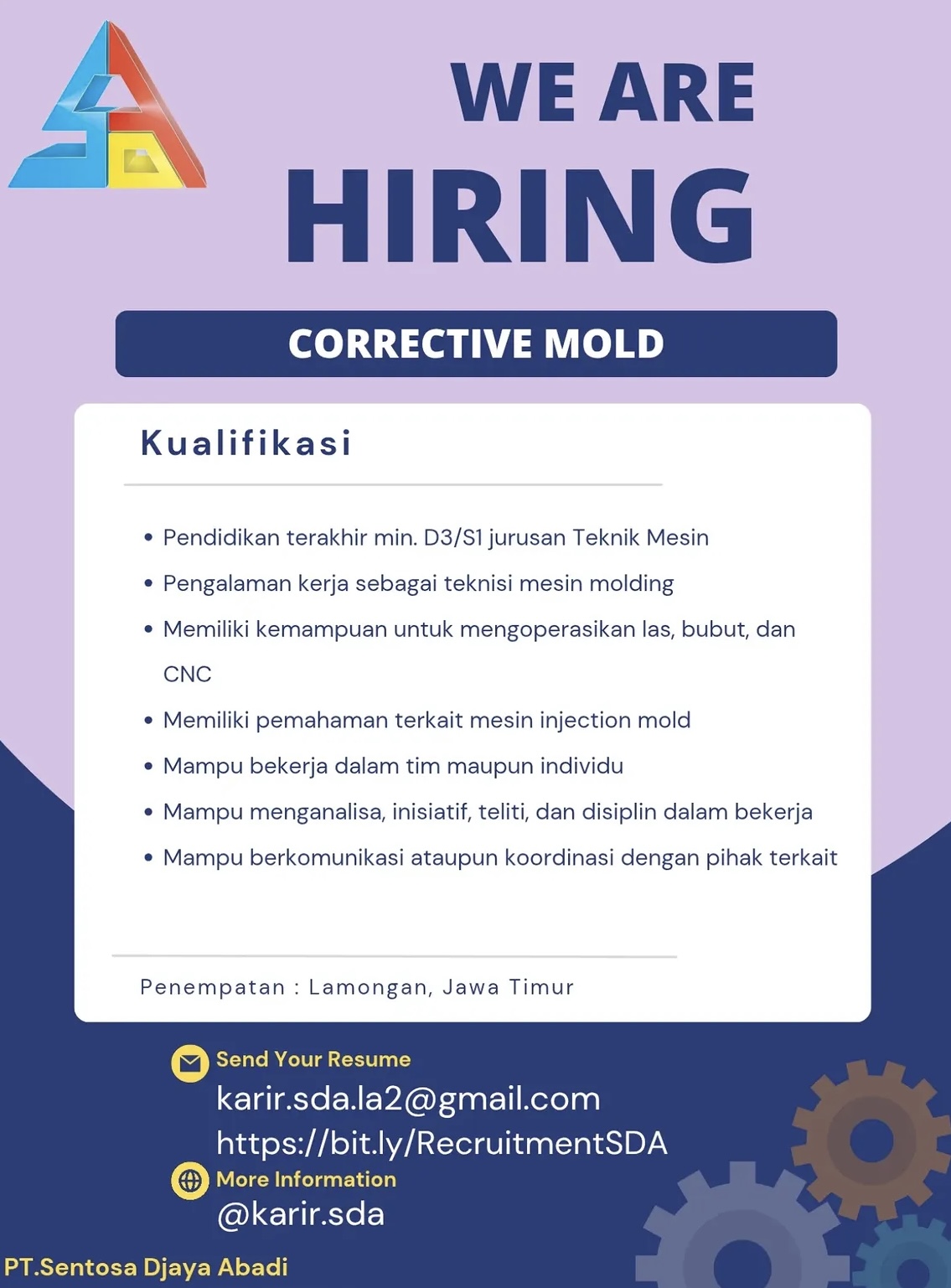 Foto: LOKER PT. SENTOSA DJAYA ABADI