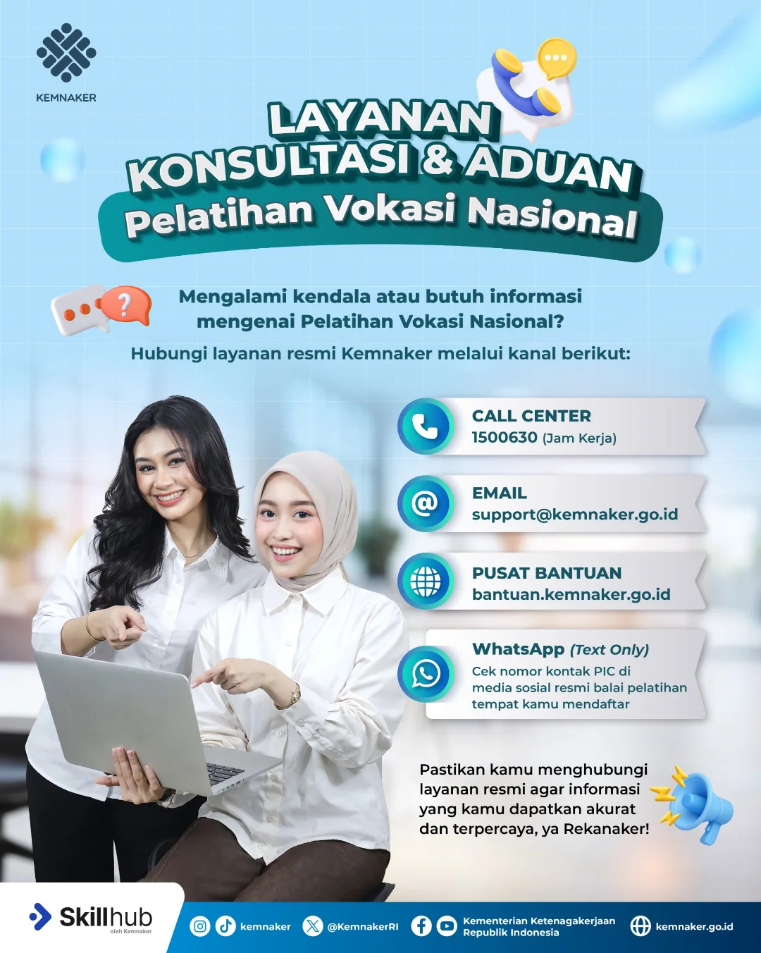 Foto: LAYANAN KONSULTASI DAN ADUAN PELATIHAN VOKASI NASIONAL