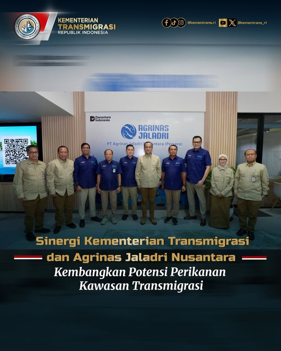 Foto: SINERGI KEMENTERIAN TRANSMIGRASI DAN AGRINAS JALADRI NUSANTARA KEMBANGKAN POTENSI PERIKANAN KAWASAN TRANSMIGRASI