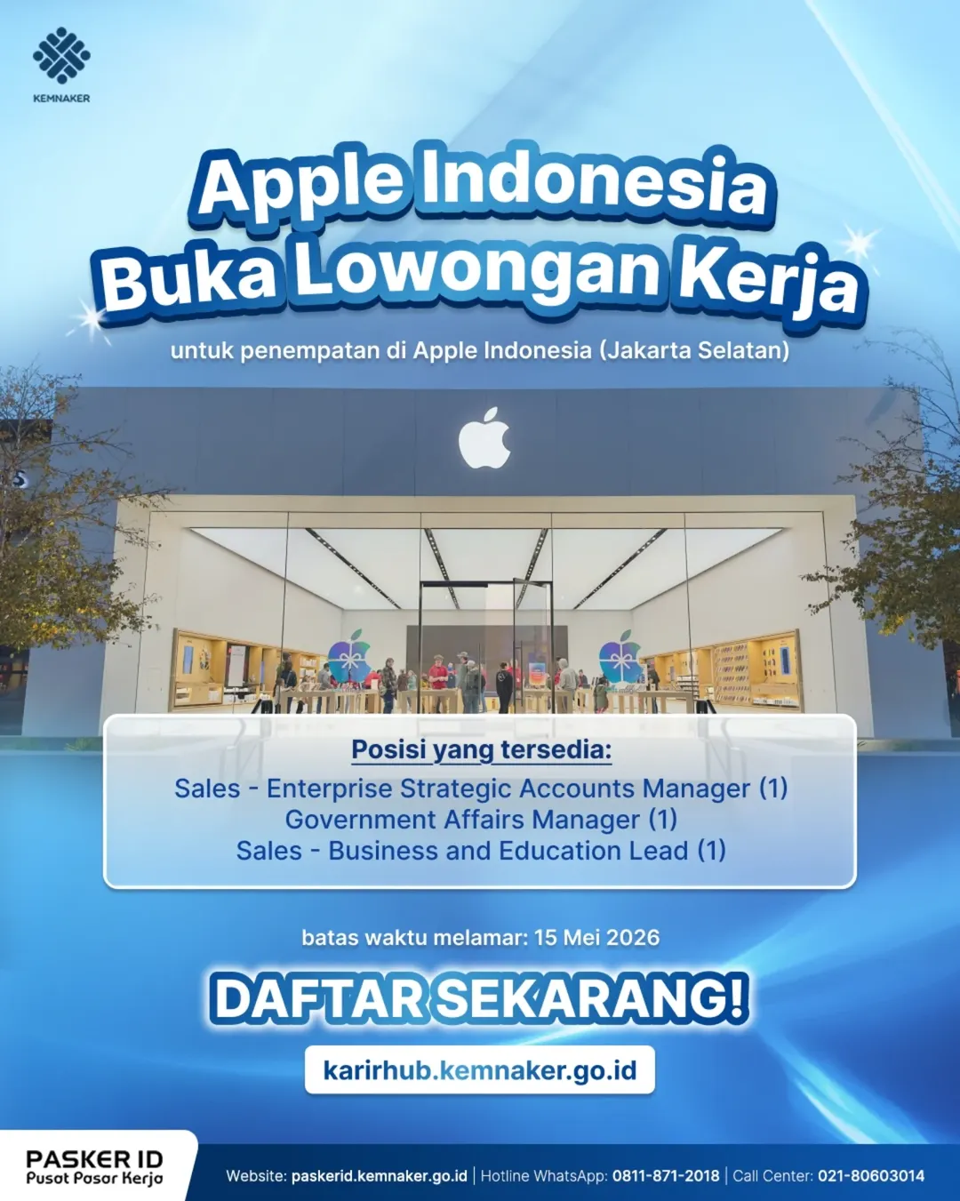Foto: APPLE INDONESIA BUKA LOWONGAN KERJA