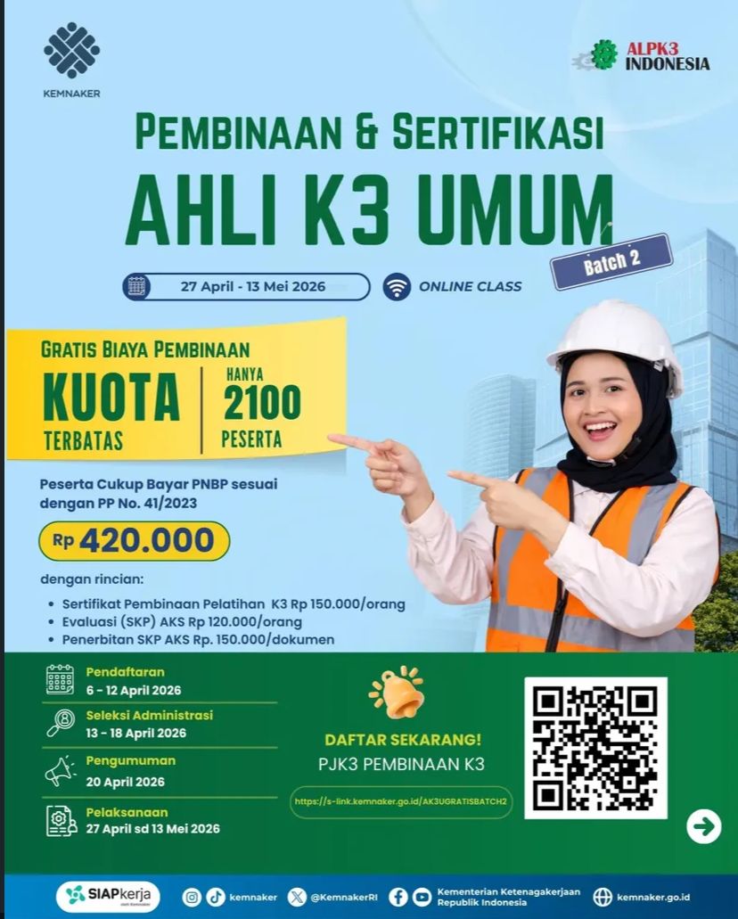 Foto: PEMBINAAN & SERTIFIKASI AHLI K3 UMUM