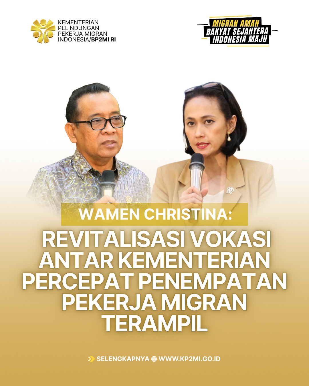 Foto: WAMEN CHRISTINA : REVITALISASI VOKASI ANTAR KEMENTERIAN PERCEPAT PENEMPATAN PEKERJA MIGRAN TERAMPIL