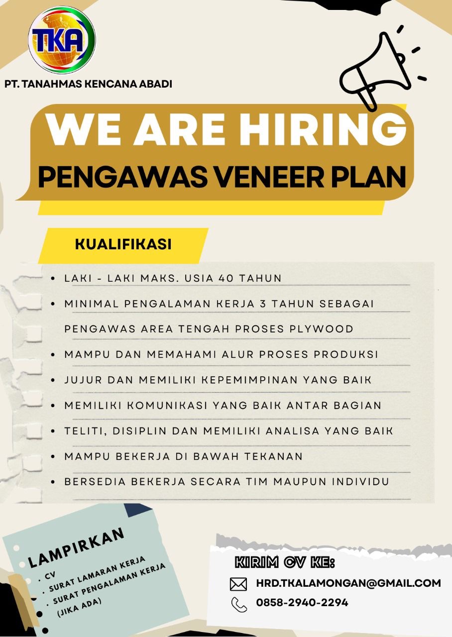 Foto: LOKER PT. TANAHMAS KENCANA ABADI