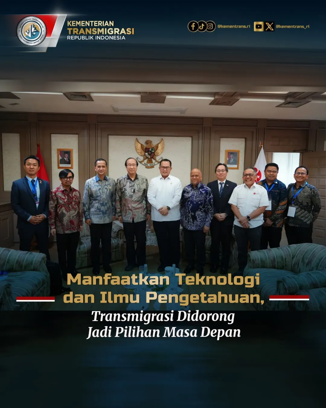 Foto: MANFAATKAN TEKNOLOGI DAN ILMU PENGETAHUAN, TRANSMIGRASI DI DORONG JADI PILIHAN MASA DEPAN
