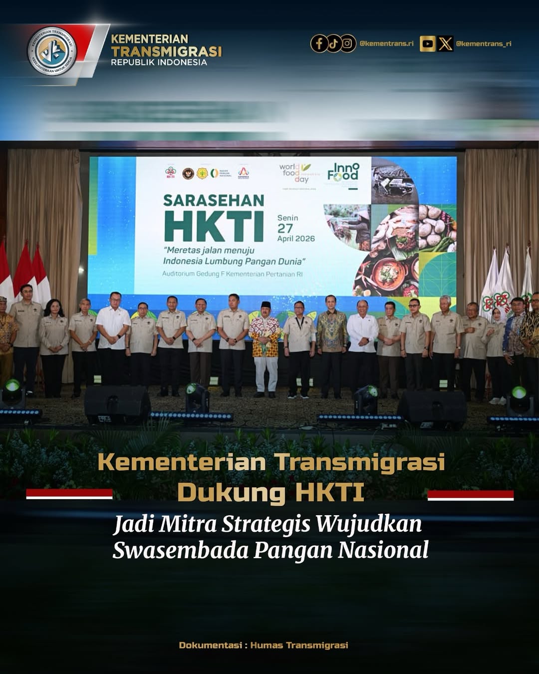 Foto: KEMENTERIAN TRANSMIGRASI DUKUNG HKTI JADI MITRA STRATEGIS WUJUDKAN SWASEMBADA PANGAN NASIONAL
