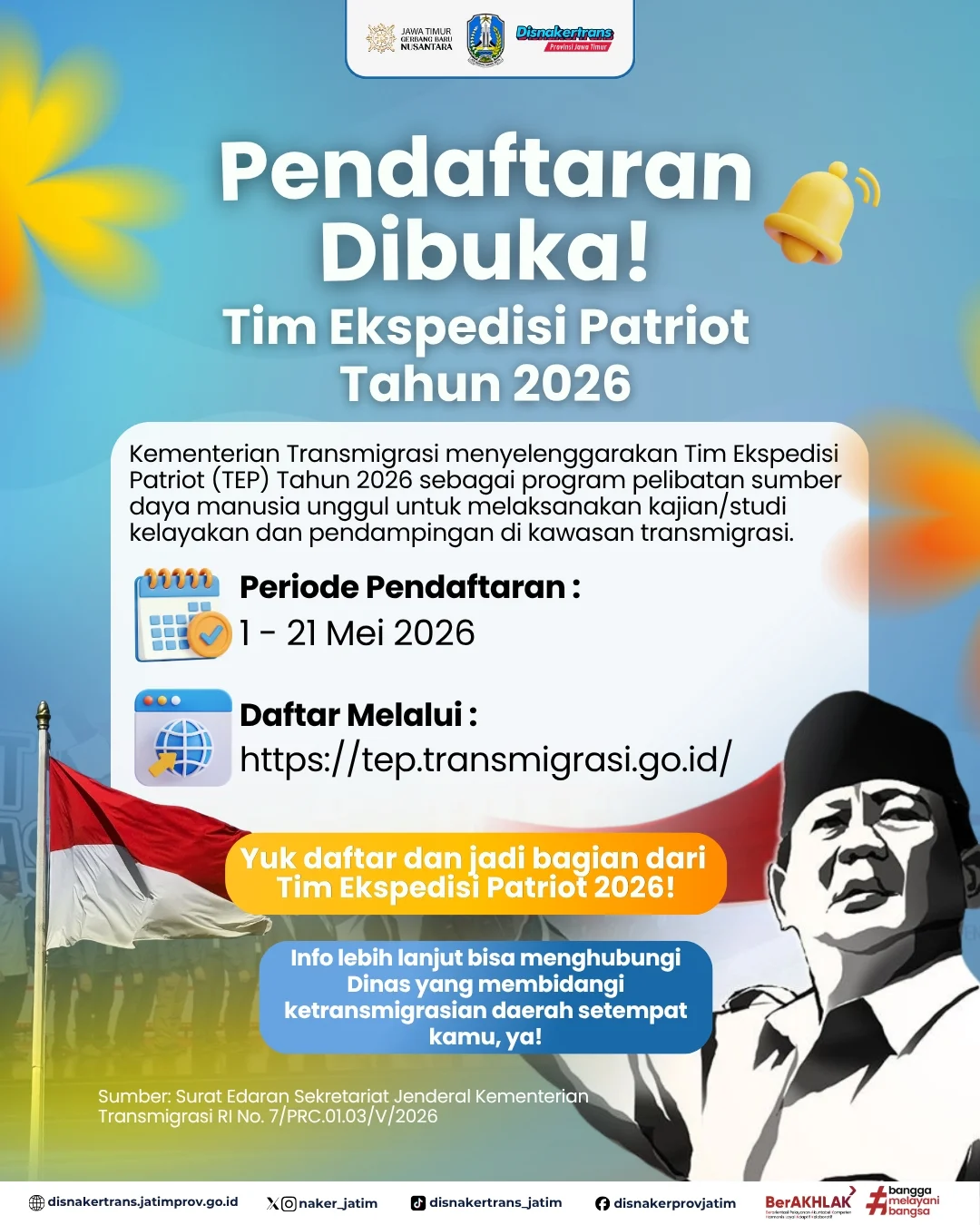 Foto: PENDAFTARAN DIBUKA! TIM EKSPEDISI PATRIOT TAHUN 2026