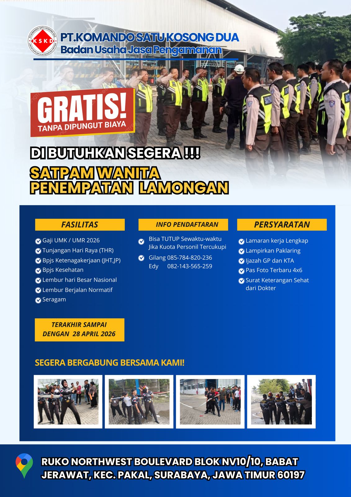Foto: LOKER PT. KOMANDO SATU KOSONG DUA
