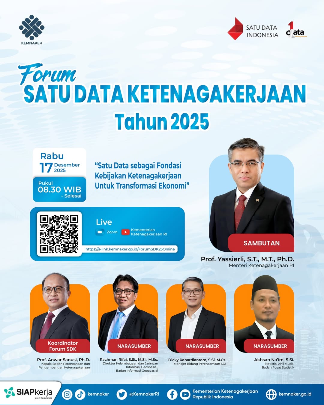 Foto: FORUM SATU DATA KETENAGAKERJAAN TAHUN 2025