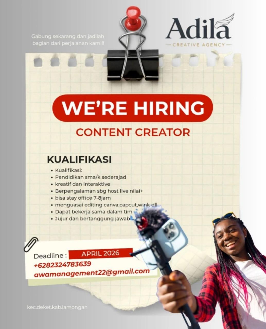 Foto: LOKER ADILA CREATIVE AGENCY