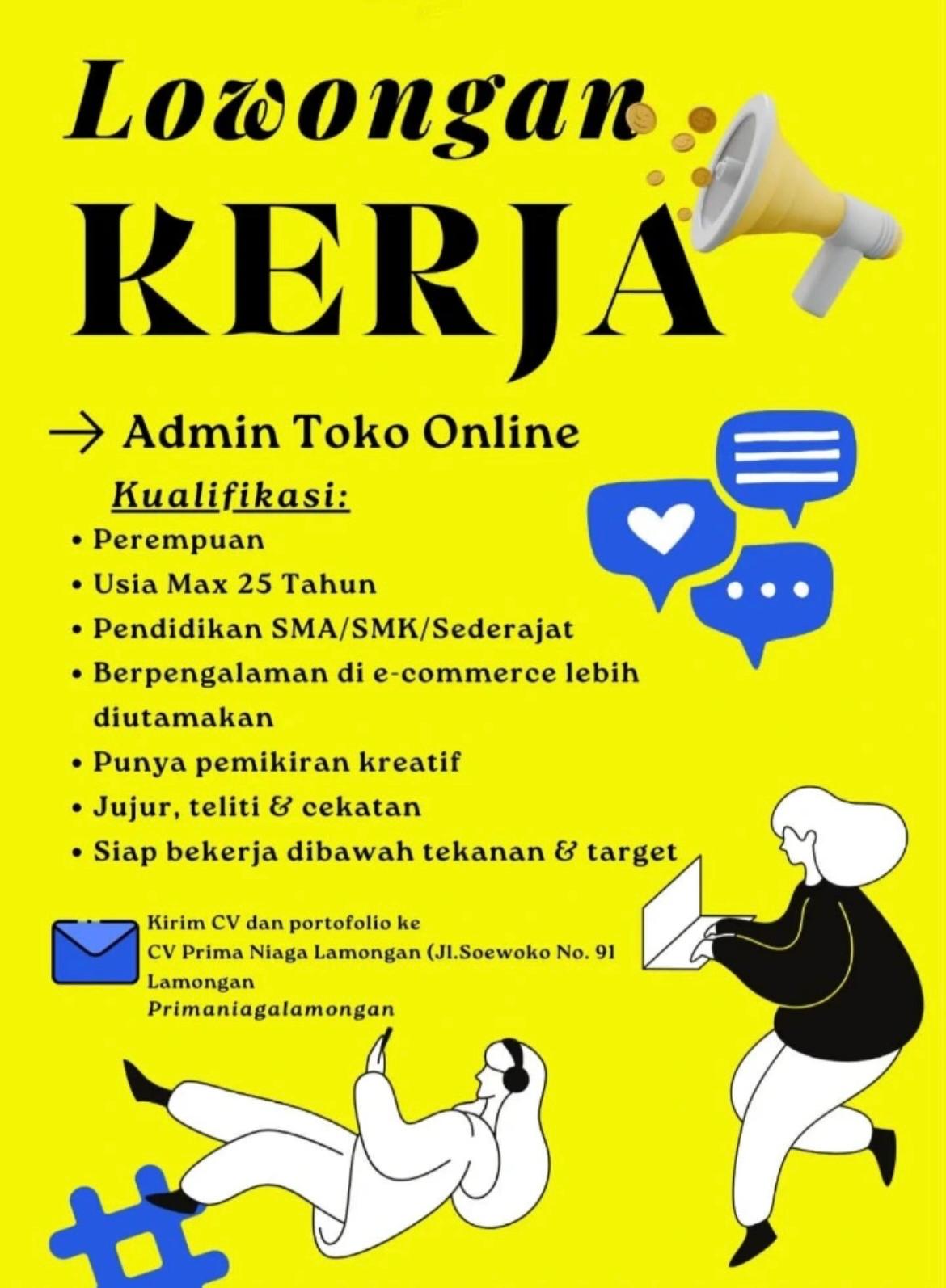 Foto: LOKER CV. PRIMA NIAGA LAMONGAN