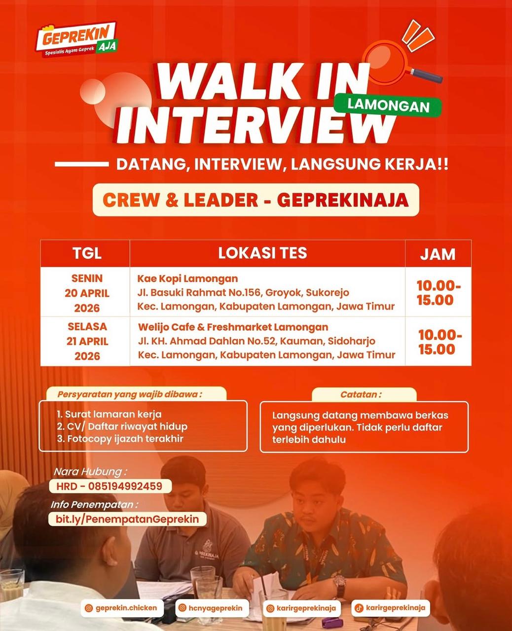 Foto: LOKER GEPREKIN AJA