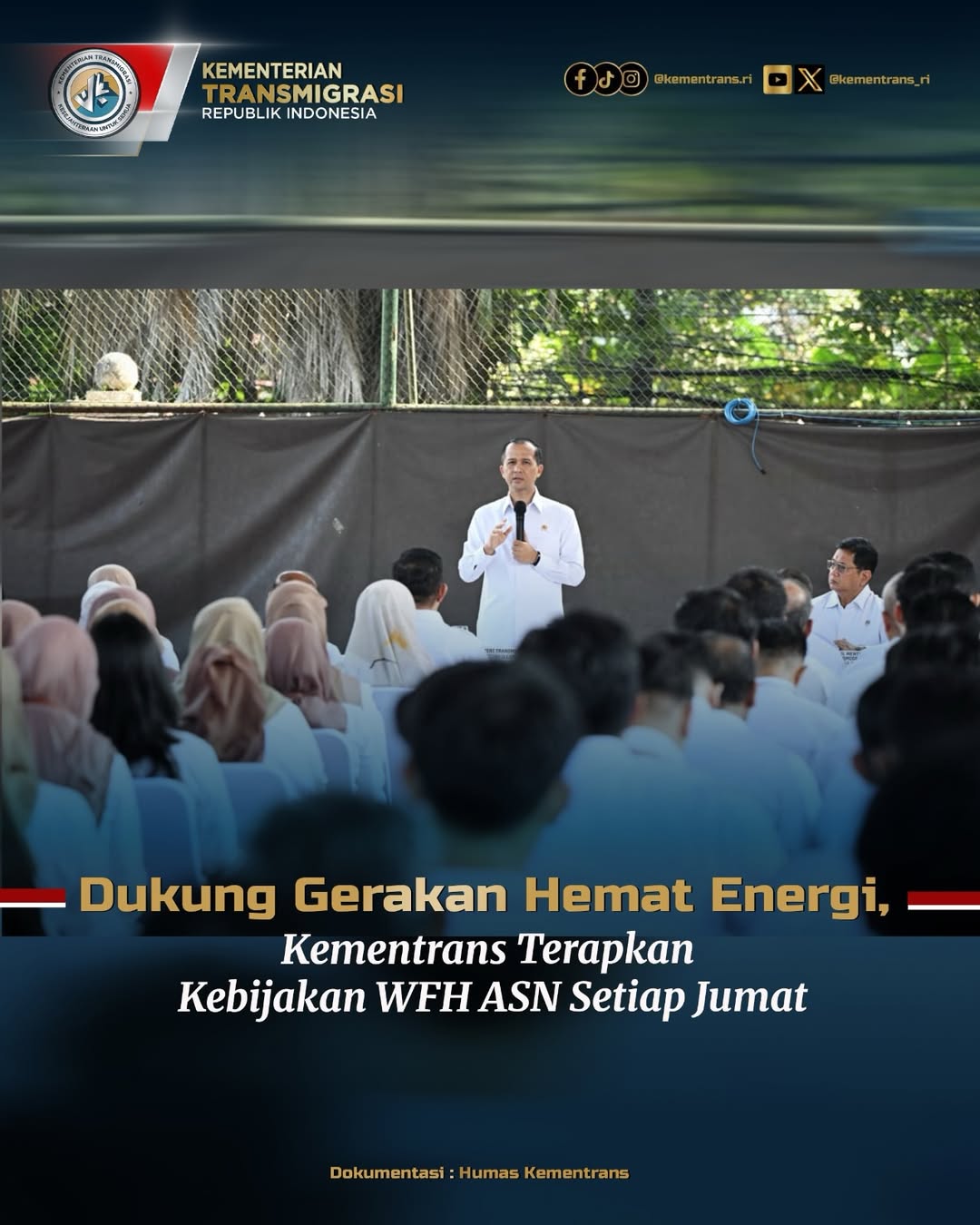 Foto: DUKUNG GERAKAN HEMAT ENERGI, KEMENTRANS TERAPKAN KEBIJAKAN WFH ASN SETIAP JUMAT