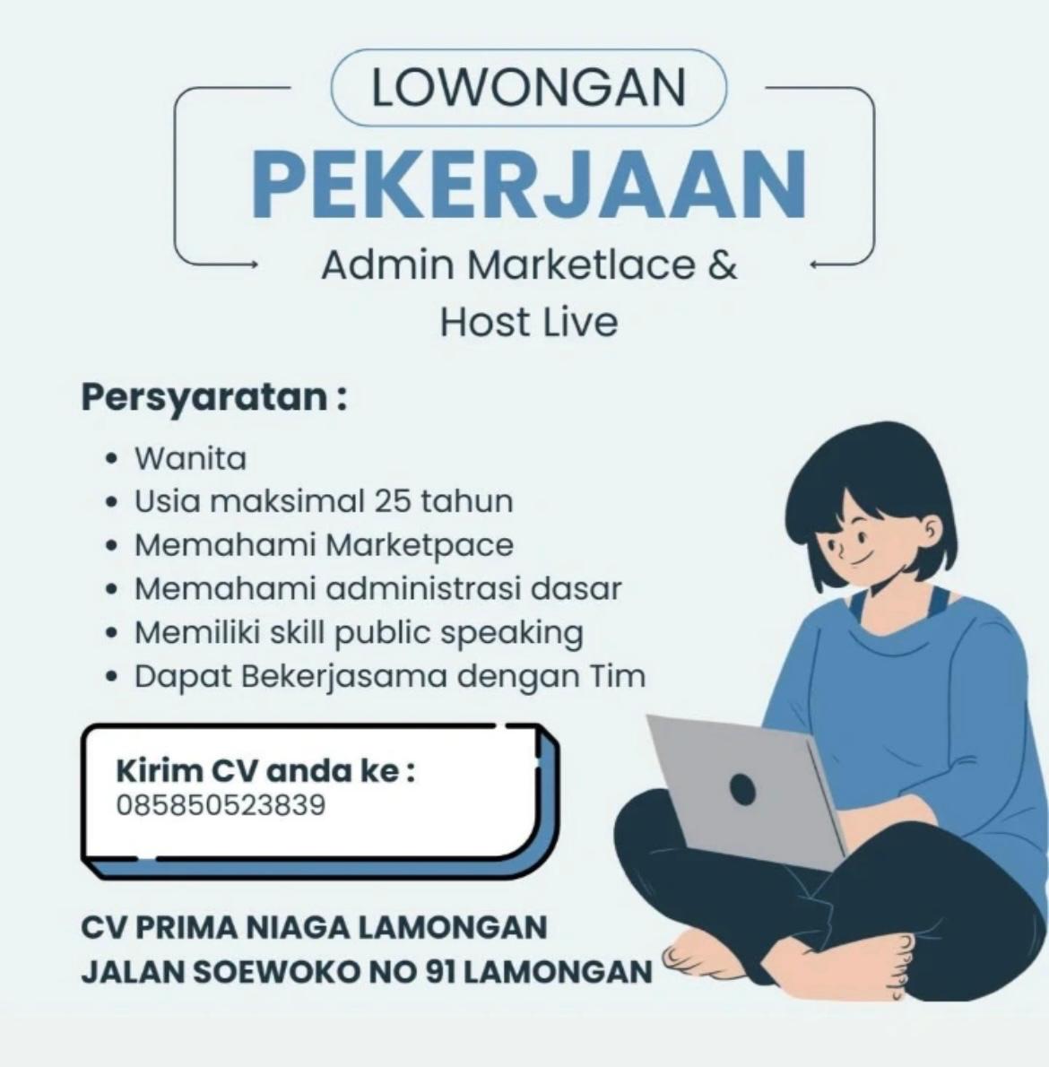 Foto: LOKER CV. PRIMA NIAGA LAMONGAN