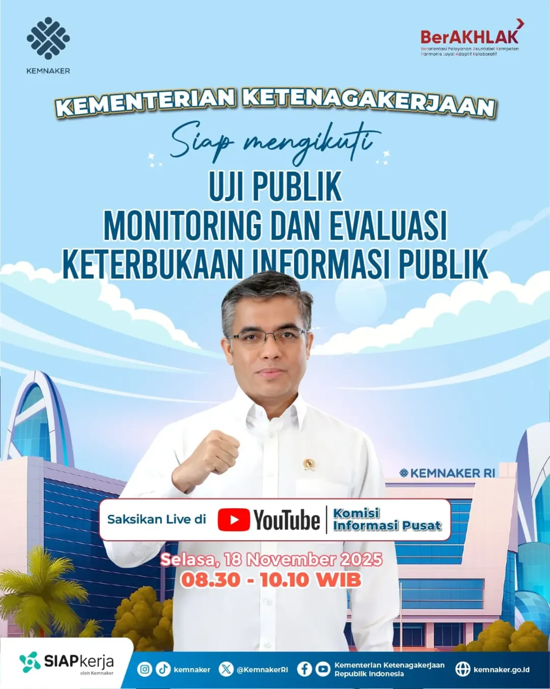 Foto: KEMNAKER SIAP MENGIKUTI UJI PUBLIK MONITORING DAN EVALUASI KETERBUKAAAN INFORMASI PUBLIK