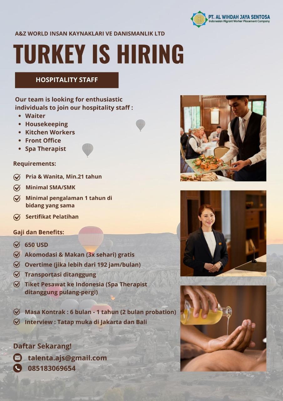 Foto: LOKER NEGARA TURKEY PT. AL WIHDAH JAYA SENTOSA