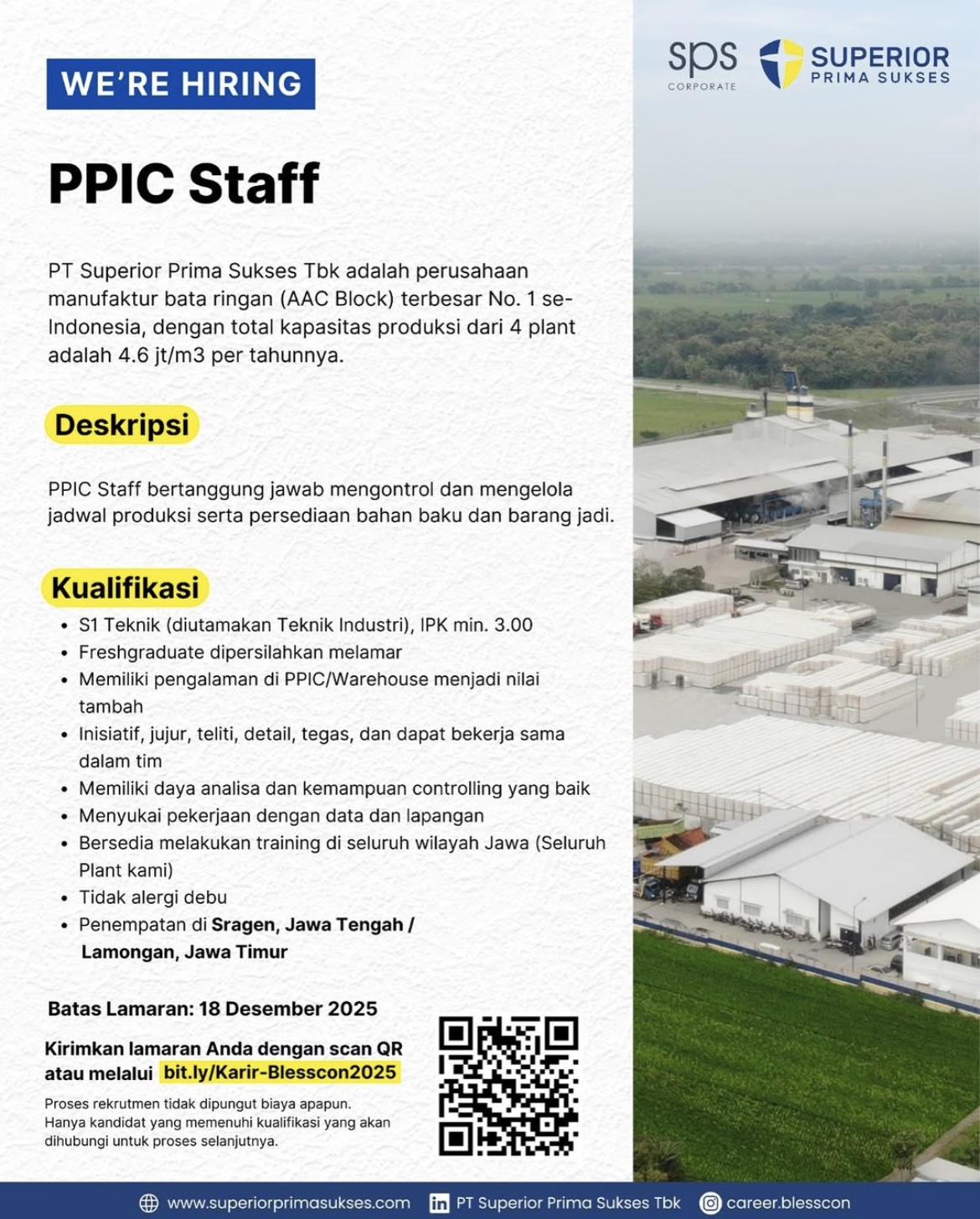 Foto: LOKER PT. SUPERIOR PRIMA SUKSES