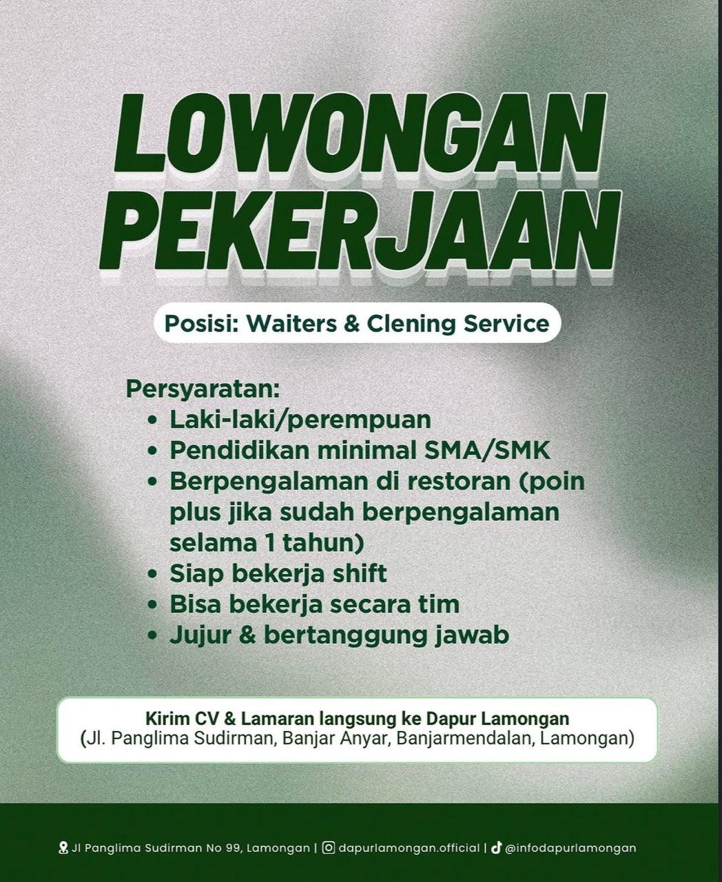 Foto: LOKER DAPUR LAMONGAN