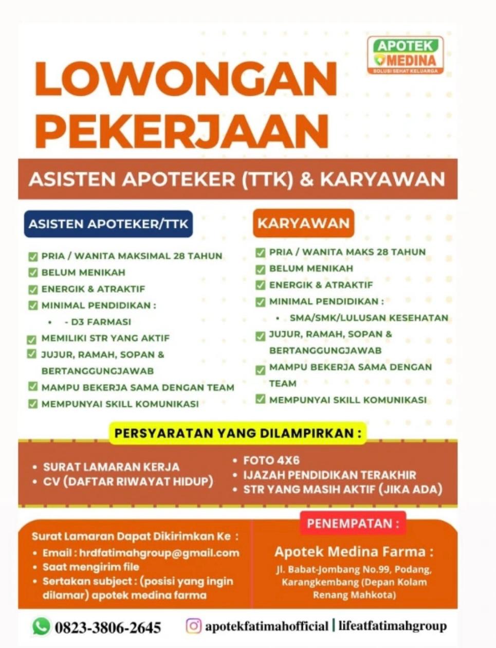 Foto: LOKER APOTEK MEDINA