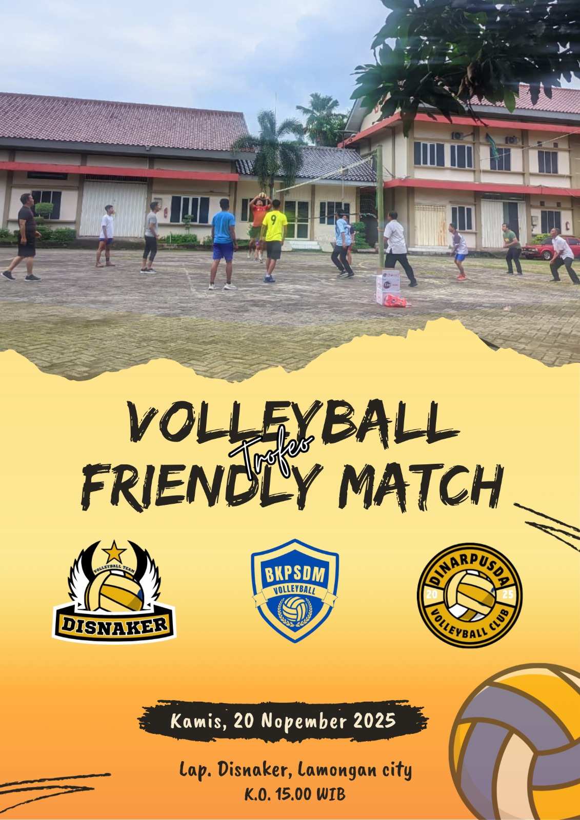 Foto: VOLLEY BALL TROFEO FRIENDLY MATCH, DISNAKER X DISHUB X DINARPUSDA