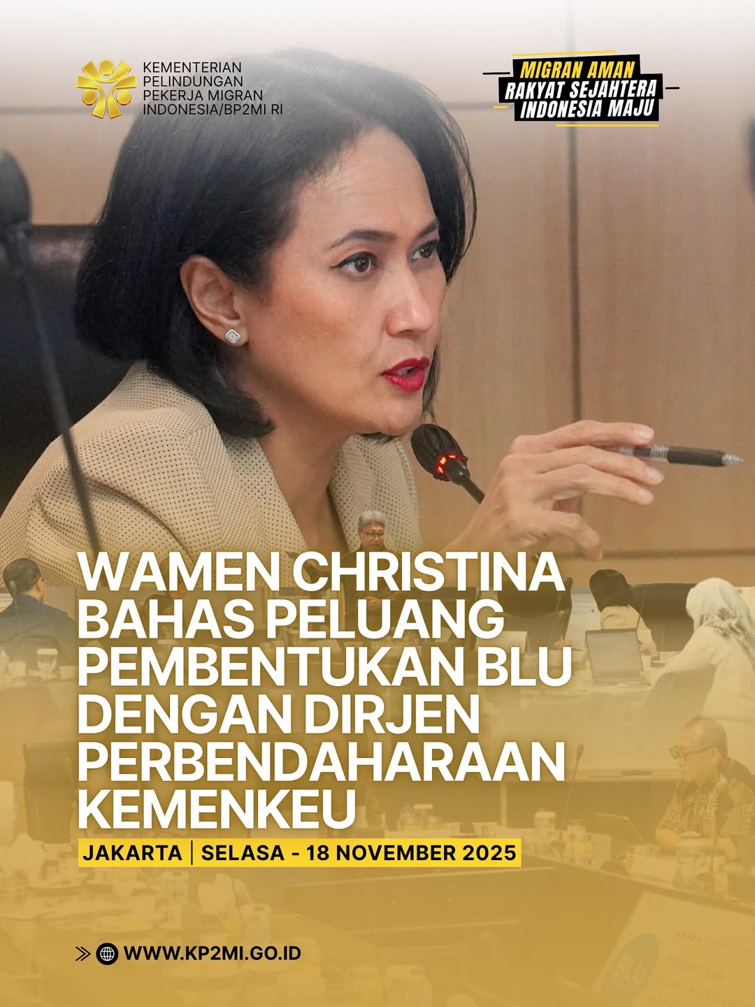 Foto: WAMEN CHRISTINA BAHAS PELUANG PEMBENTUKAN BLU DENGAN DIRJEN PERBENDAHARAAN KEMENKEU