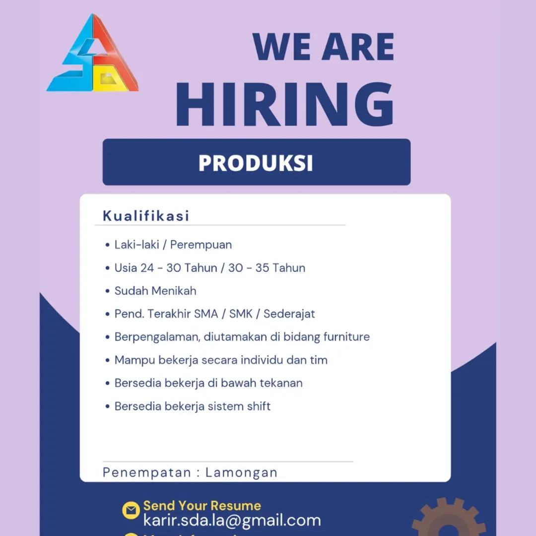 Foto: LOKER PT. SENTOSA DJAYA ABADI