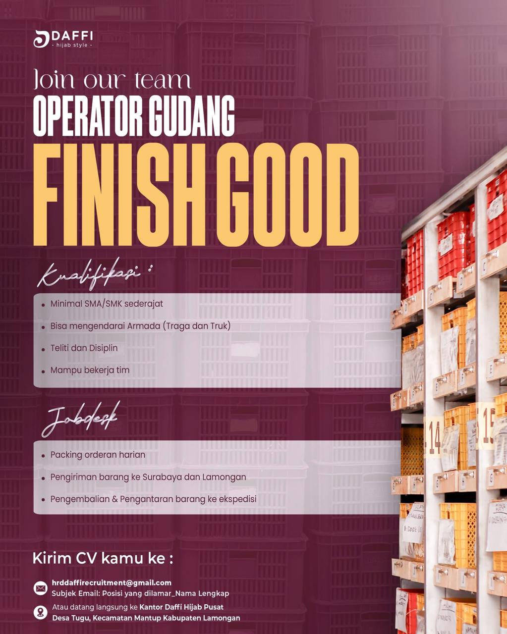 Foto: LOKER DAFFI KONVEKSI