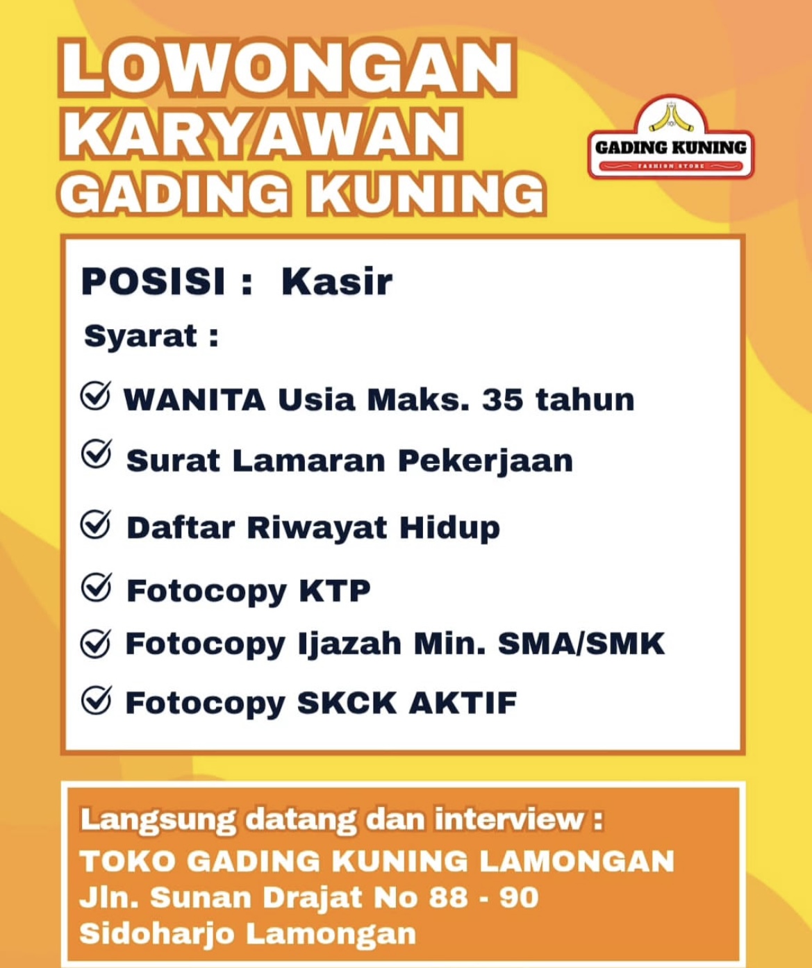 Foto: LOKER GADING KUNING LAMONGAN